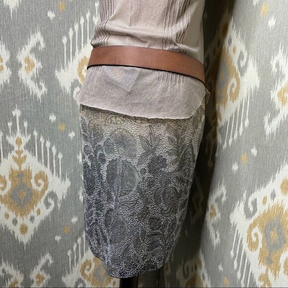 Ralph Lauren Bleeker Gray Multi Seed Bead Floral Motif Pencil Skirt - Picture 12 of 16
